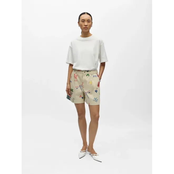 high waist shorts met print