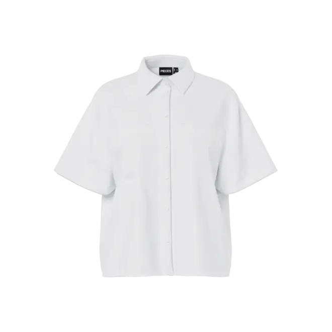 witte blouse met korte mouw