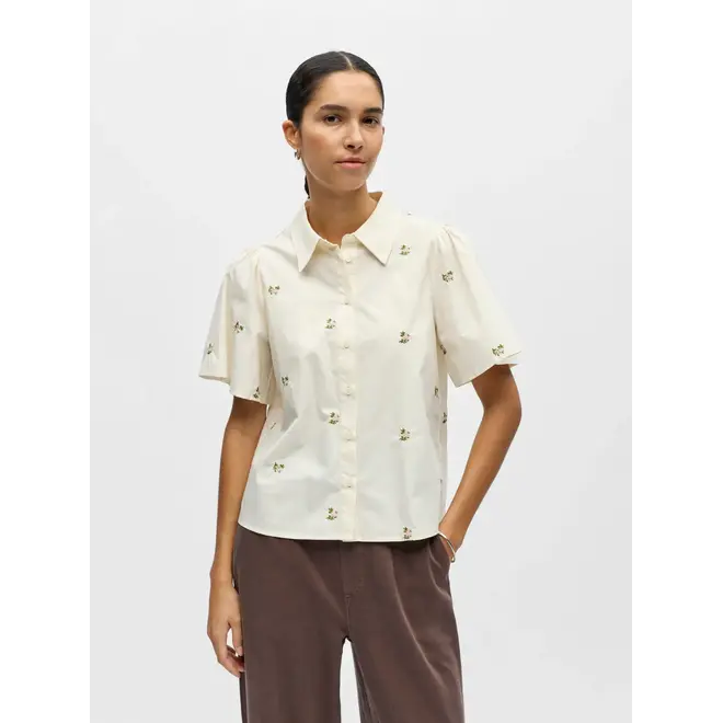 blouse met geborduurde bloemen