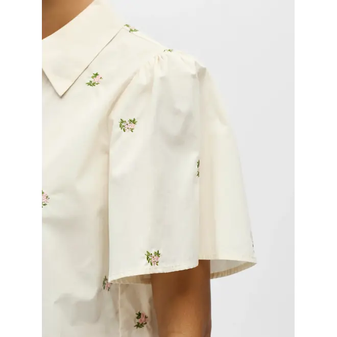 blouse met geborduurde bloemen