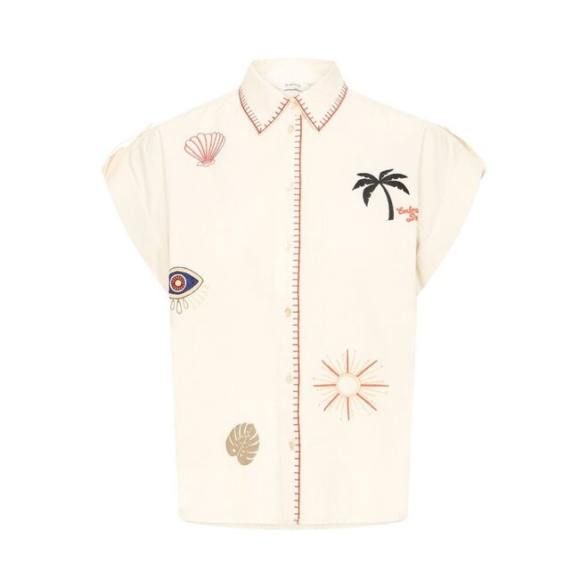 blouse met applicaties