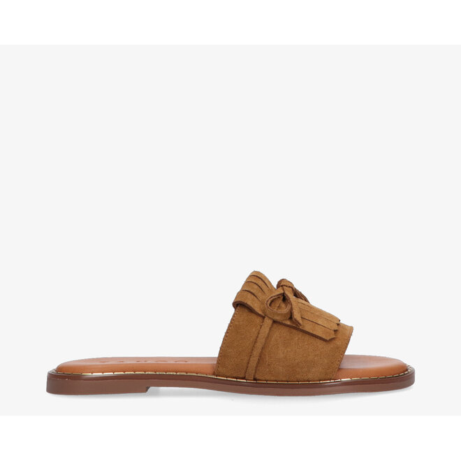 camel suede slippers