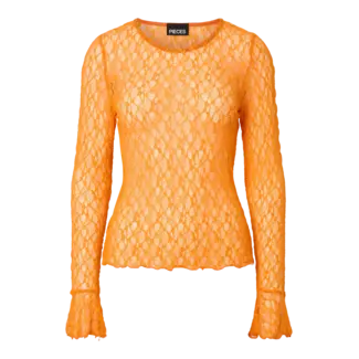 PIECES kanten top burned orange