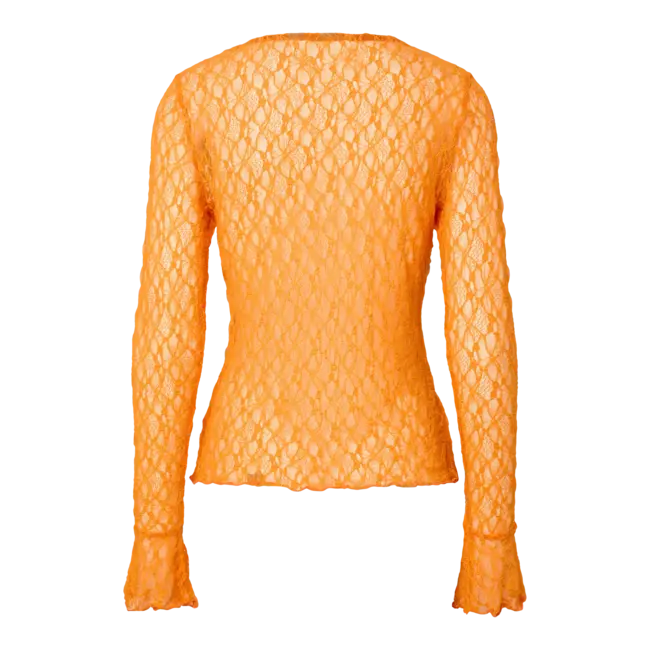PIECES kanten top burned orange