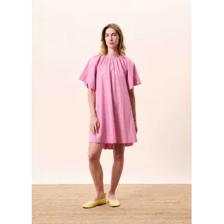 FRNCH jurk roze met subtiele streep