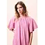 FRNCH jurk roze met subtiele streep