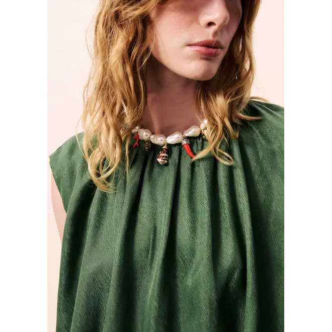 gedrappeerde top groen