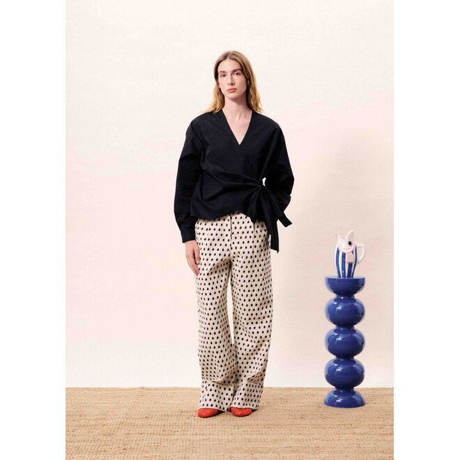 gedrappeerde top zwart