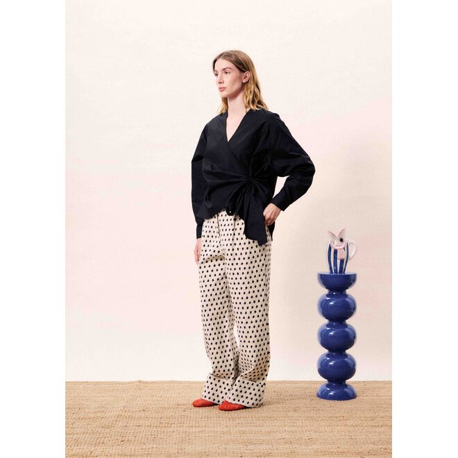 gedrappeerde top zwart