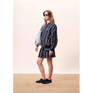 FRNCH gestreepte shorts donkerblauw