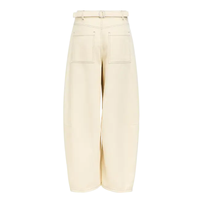 barrel jeans met contrast naden