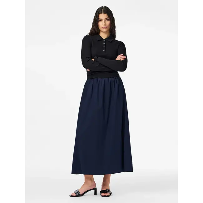 PIECES maxi skirt donkerblauw