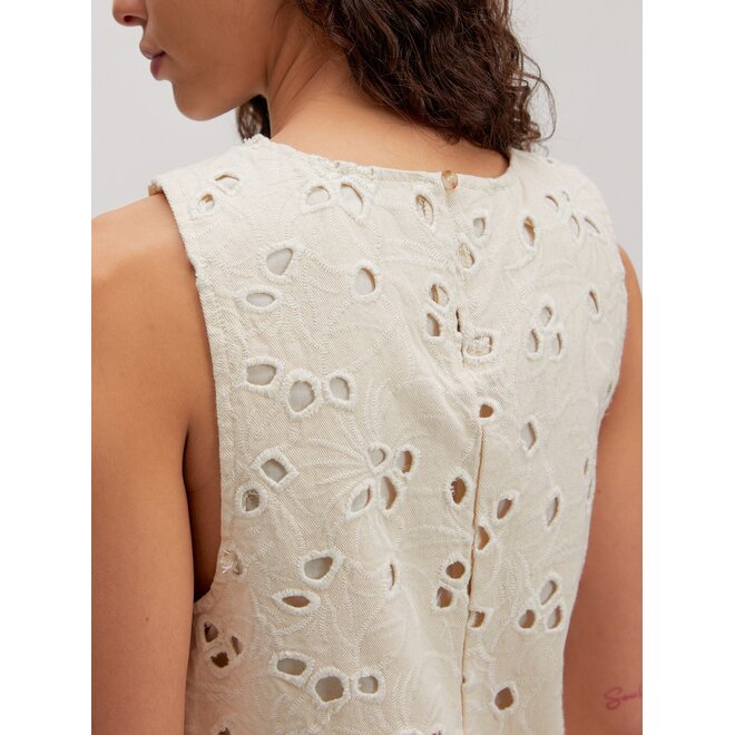 broderie anglaise denim jurk