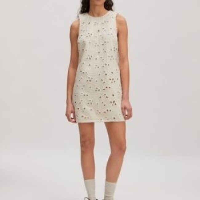 Edited broderie anglaise denim jurk