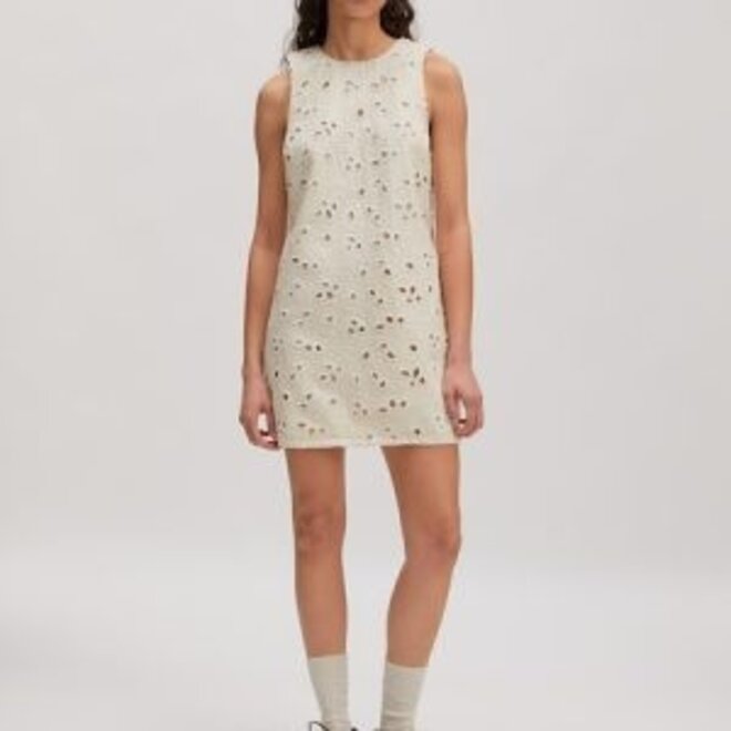 broderie anglaise denim jurk