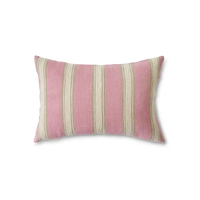 woven striped cushion blush