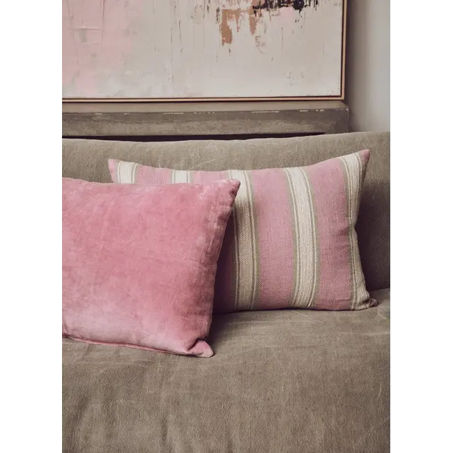 HK Living woven striped cushion blush