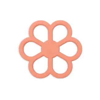 teething ring silicone flower, coral rose