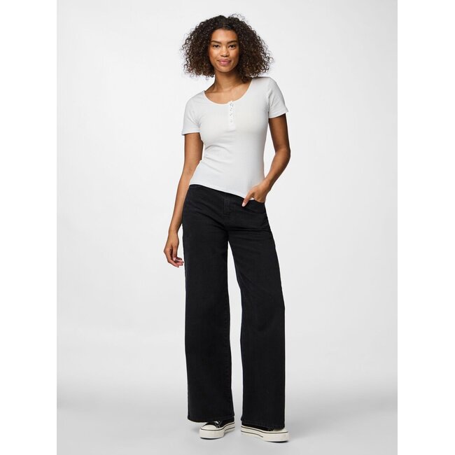 PIECES aansluitende top met drukker details