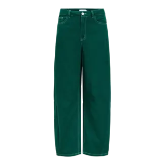 Object barrel jeans met taillebandje groen
