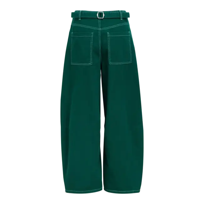 Object barrel jeans met taillebandje groen