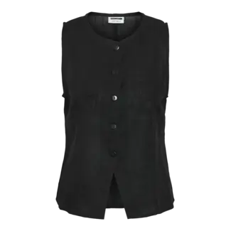 Noisy may waistcoat linnenmix zwart