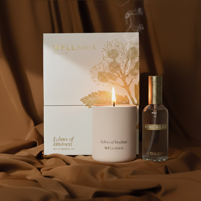 Wellmark Giftset roomspray en candle, echoes of kindness