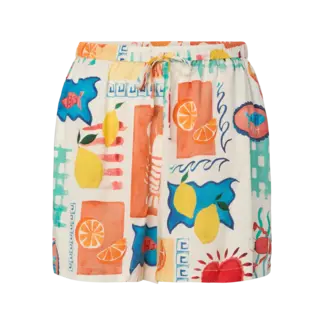 PIECES viscose short met print