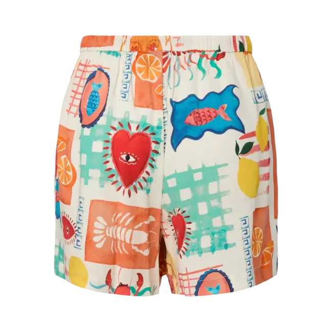 PIECES viscose short met print