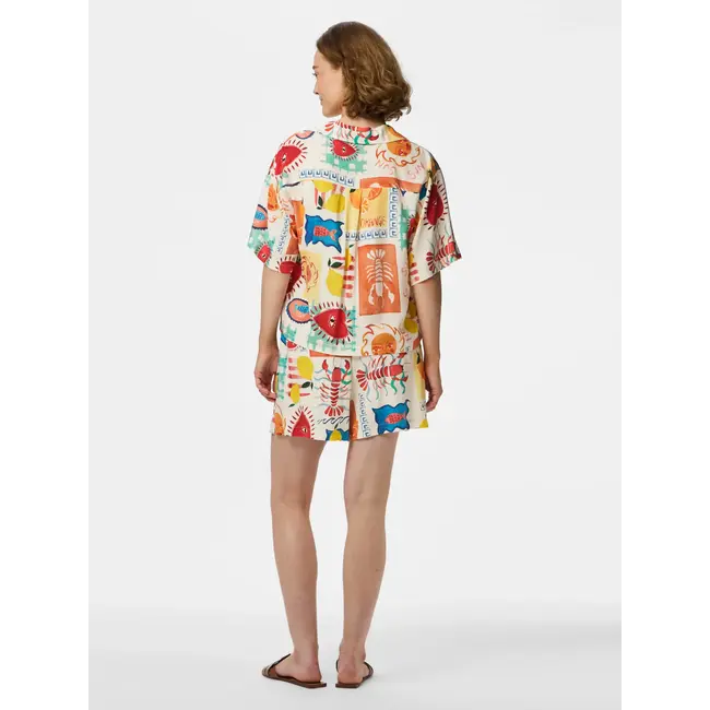 PIECES viscose short met print