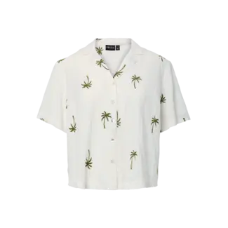 PIECES mousseline blouse met borduursels