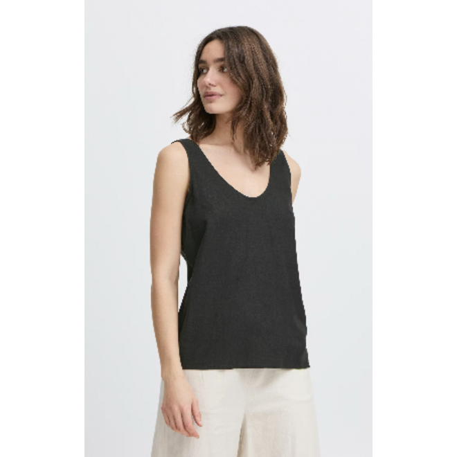 O-neck top zwart