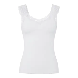 PIECES tanktop met kant wit