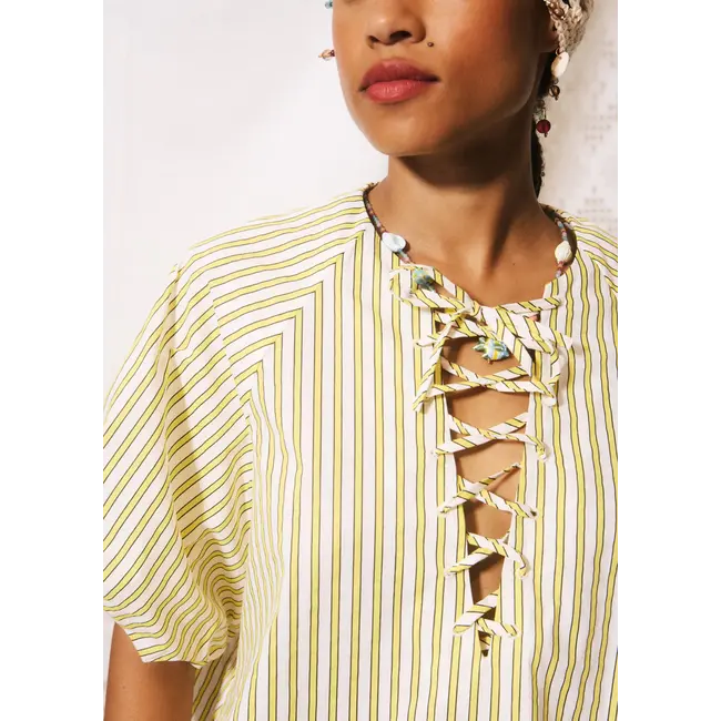 FRNCH Blouse met veterdetail