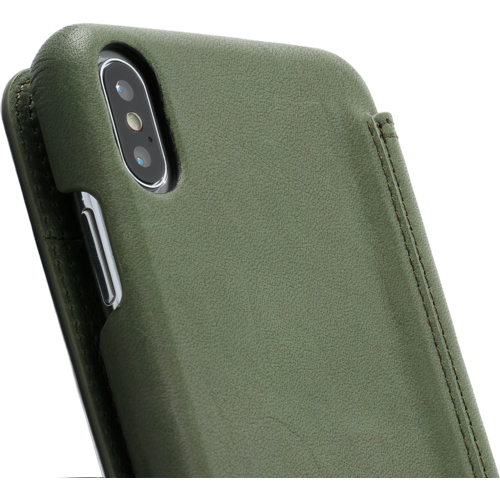 Minim Book Case - Olive Green, Apple iPhone Xs Max