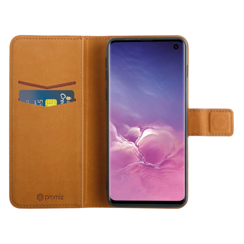 Promiz Wallet Case - Brown, Samsung Galaxy S10