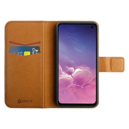 Promiz Wallet Case - Brown, Samsung Galaxy S10e