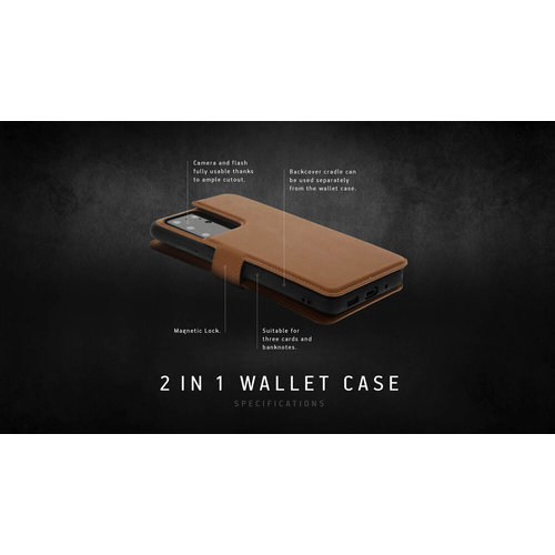 Minim Minim 2 in 1 Wallet Case - Light Brown, Samsung Galaxy S20