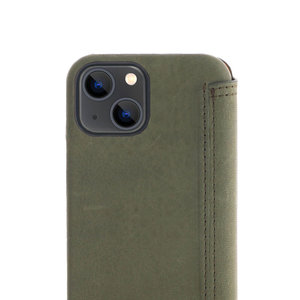 Minim Minim Book Case - Dark Olive, Apple iPhone 13 Mini