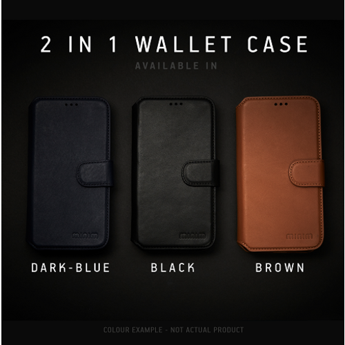 Minim Minim 2 in 1 Wallet Case - Dark blue, Apple iPhone 14 Pro