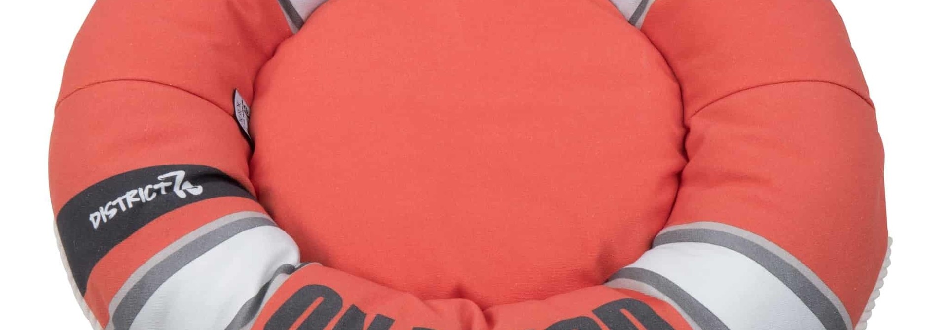 LIFE BUOY - Grappige kattenmand - Zacht Kussen - 55 x 55 x 12 cm - Zand, Grijs en Oranje