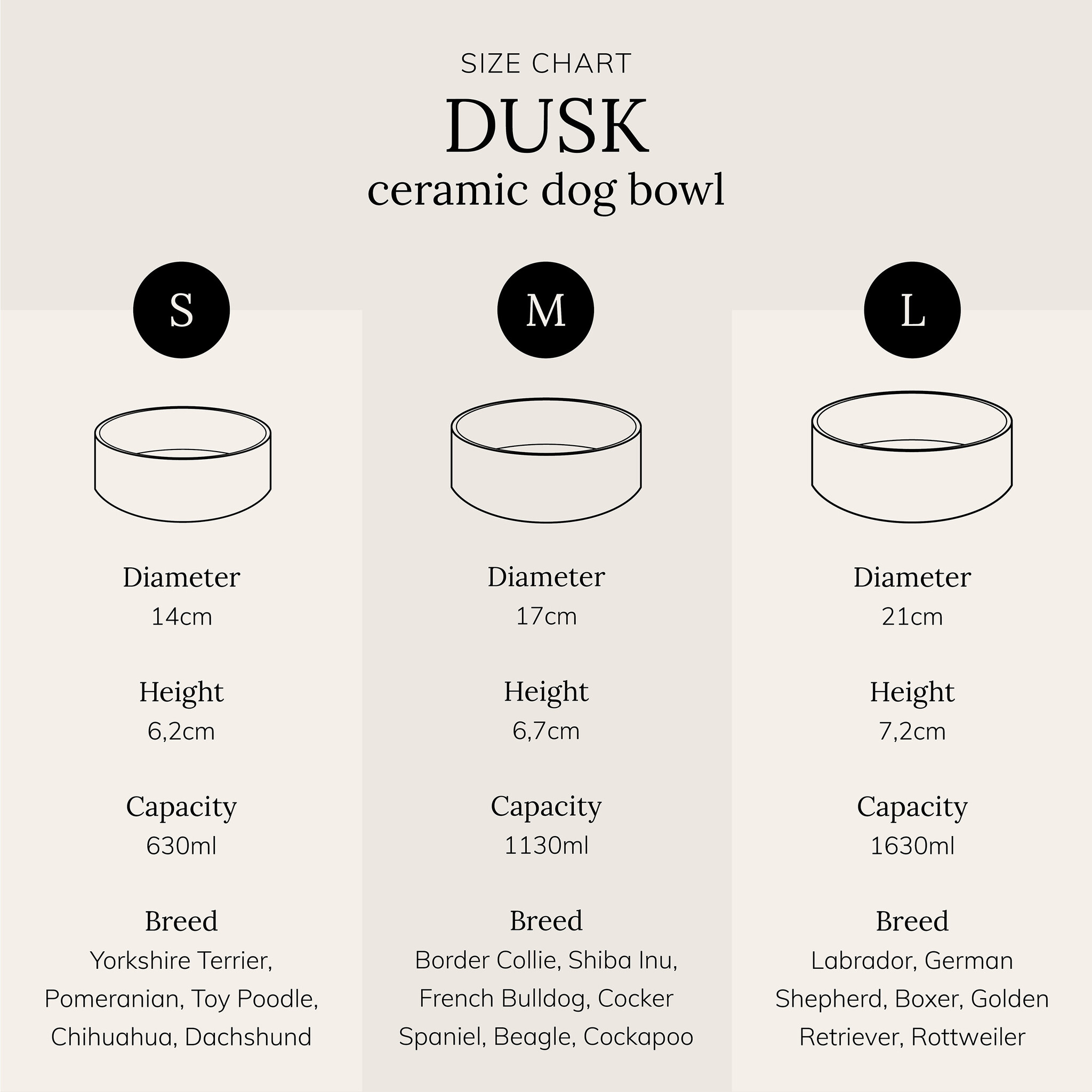 DUSK - Ceramic bowl - Available in 3 sizes - Black and Champagne-6