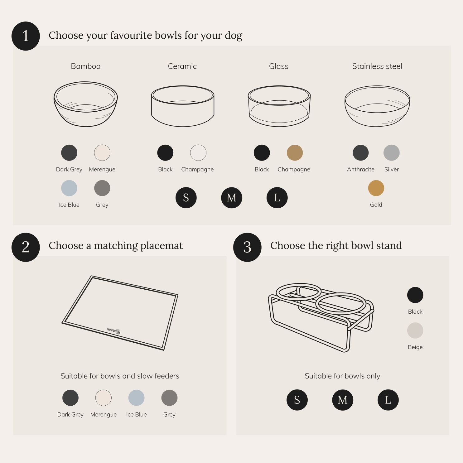 SERVE - Stylish Placemat for Cats and Dogs - 50 x 35 cm - Dark Grey, Grey, Merengue and Ice Blue-6