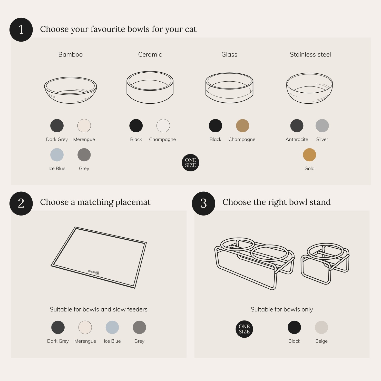 DUSK - Keramische kattenvoerbak - One Size - Zwart en Champagne-6