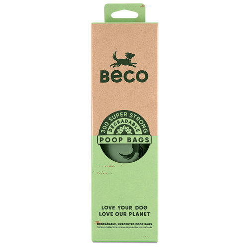 Beco Beco Poop Bags Recycled - Unscented - Single Roll Dispenser (300)