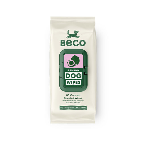 Beco Beco Bamboo Dog Wipes, Coconut Scented, 80 Pack