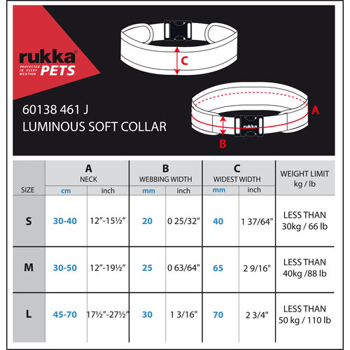 Rukka Rukka - Luminous Soft Collar - Hundehalsband