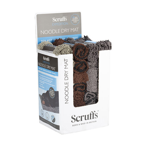 Scruffs® Display  Noodle Dry Mat (8x Chocolate, 8x Sage Green, 16x Grey) - (32st)
