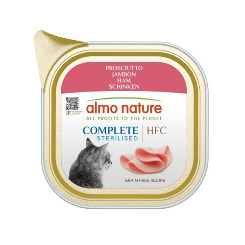 Almo Nature HFC Complete Nassfutter Katze - "Sterilised" - Würfel 17 x 85g