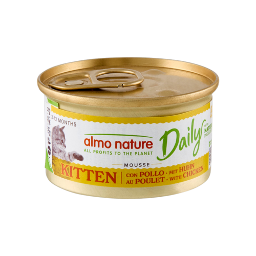 Almo Nature Daily Menu Nassfutter Katze - Kätzchen - Mousse mit Huhn - Dose - 24 x 85g